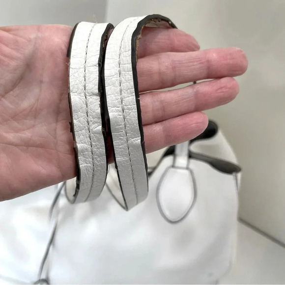 Michael Kors Tote White with Silver Metallic Reversible designer fashion chic - Picture 8 of 16